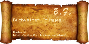 Buchvalter Frigyes névjegykártya